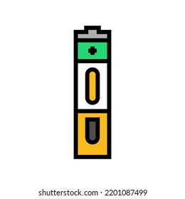 Aa Battery Power Energy Color Icon Vector. Aa Battery Power Energy Sign. Isolated Symbol Illustration