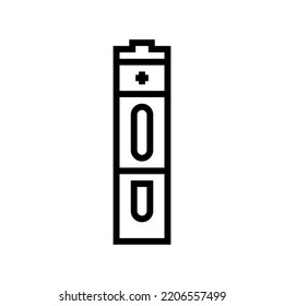 Aa Battery Power Energy Line Icon Vector. Aa Battery Power Energy Sign. Isolated Contour Symbol Black Illustration