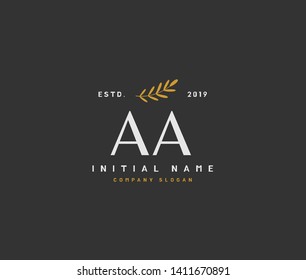 A AA Beauty vector initial logo, handwriting logo of initial wedding, fashion, jewerly, heraldic, boutique, floral and botanical with creative template for any company or business.
