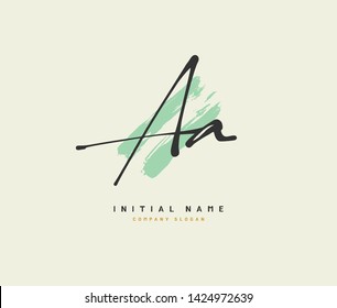 A AA Beauty vector initial logo, handwriting logo of initial wedding, fashion, jewerly, heraldic, boutique, floral and botanical with creative template for any company or business.