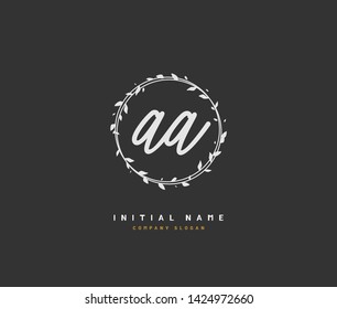 A AA Beauty vector initial logo, handwriting logo of initial wedding, fashion, jewerly, heraldic, boutique, floral and botanical with creative template for any company or business.