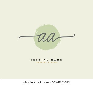 A AA Beauty vector initial logo, handwriting logo of initial wedding, fashion, jewerly, heraldic, boutique, floral and botanical with creative template for any company or business.
