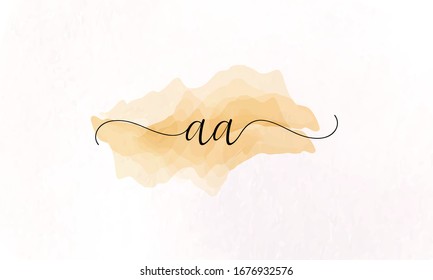 A AA Beauty vector initial logo, handwriting logo of initial wedding, fashion, jewerly, heraldic, boutique, floral and botanical with creative template for any company or business
