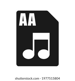 AA Black File Icon, Flat Design Style