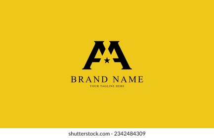 Diseño del logotipo de marca minimalista creativo profesional minimalista con fondo amarillo 