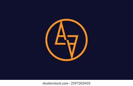AA bolt monogram logo design