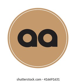 aa brown letters ,abstract background logo, design identity in circle, alphabet letter