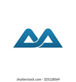 AA company linked letter logo blue