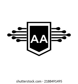  AA creative circle letter logo concept. AA letter design.
