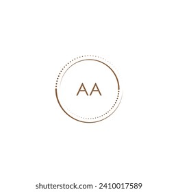 AA creative initial letter flat monogram logo design with White background.Vector logo modern alphabet golden color font style.