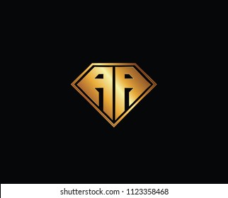 AA diamond shape gold color design