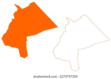 Aa en Hunze Municipality (Kingdom of the Netherlands, Holland, Drenthe province) map vector illustration, scribble sketch Aa en Hunze map