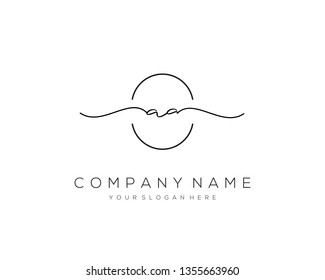 AA handwriting initial  logo vector