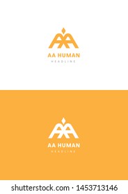 AA Human company logo template.