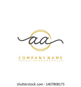 AA Initial handwriting logo concept