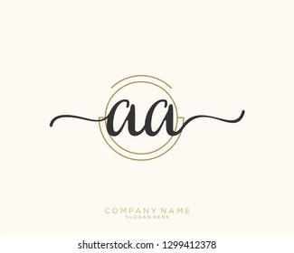 AA A A Initial handwriting logo template