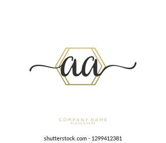 AA A A Initial handwriting logo template