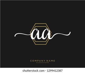 AA A A Initial handwriting logo template