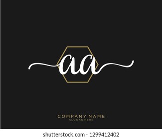 AA A A Initial handwriting logo template