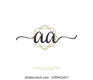 AA A A Initial handwriting logo template