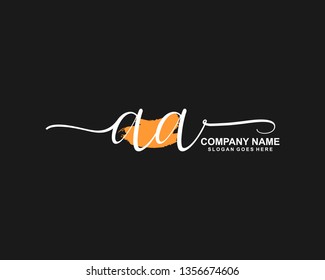 AA Initial handwriting logo template