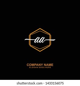 AA Initial handwriting logo template vector