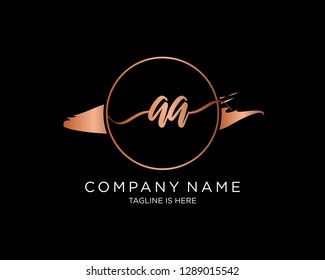 AA initial handwriting logo vector