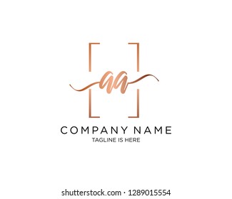 AA initial handwriting logo vector