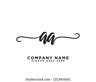 AA Initial Handwriting Logo Vector