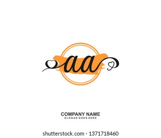AA Initial handwriting logo vector