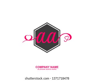 AA Initial handwriting logo vector
