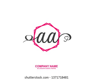 AA Initial handwriting logo vector