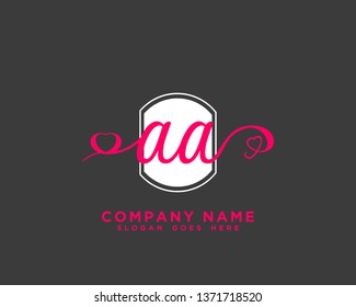 AA Initial handwriting logo vector