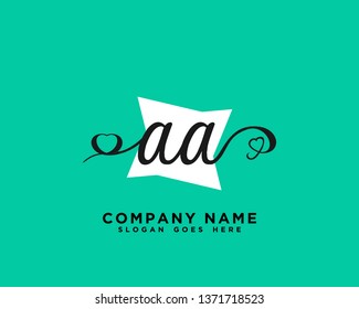 AA Initial handwriting logo vector