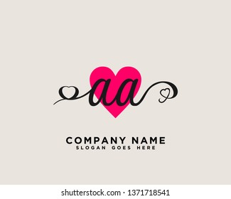 AA Initial handwriting logo vector