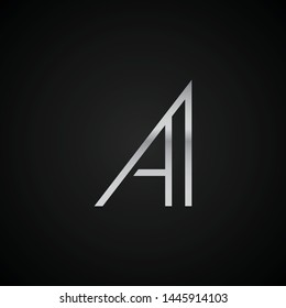 AA initial letter elegant Logo template vector creative business black and silver color based
