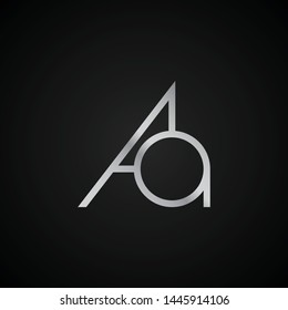 AA initial letter elegant Logo template vector creative business black and silver color based
