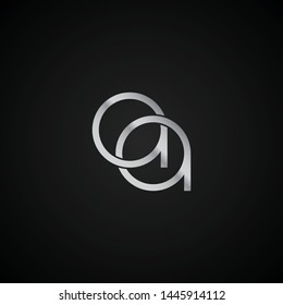 AA initial letter elegant Logo template vector creative business black and silver color based