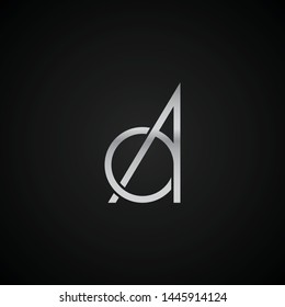 AA initial letter elegant Logo template vector creative business black and silver color based