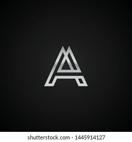 AA initial letter elegant Logo template vector creative business black and silver color based