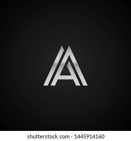 AA initial letter elegant Logo template vector creative business black and silver color based