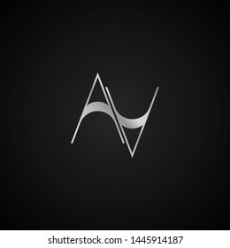 AA initial letter elegant Logo template vector creative business black and silver color based