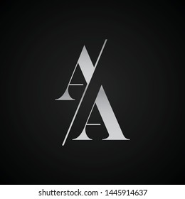 AA initial letter elegant Logo template vector creative business black and silver color based