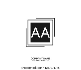  AA Initial letter geometric logo vector 