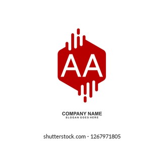  AA Initial letter geometric logo vector 