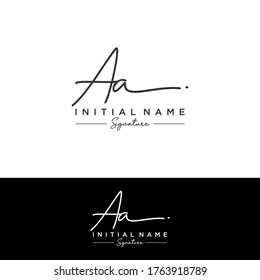 A A AA Initial letter handwriting and signature logo.