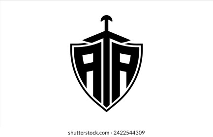 AA initial letter shield icon gaming logo design vector. batman, sports logo, monogram, shield, war game, symbol, playing logo, abstract, fighting, typography, icon, minimal, premier league, club logo