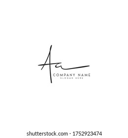 Aa initial letter signature logo template . Aa Handwriting letter logo concept logo.