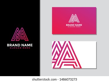 AA initial logo design, A logo, AA Letter Logo Design Template Vector EPS