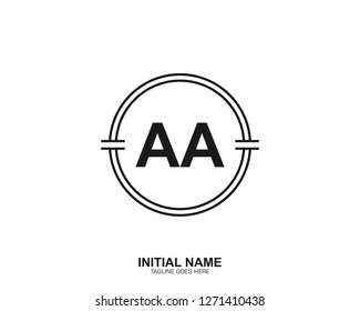 AA A A Initial logo letter with minimalist concept vector